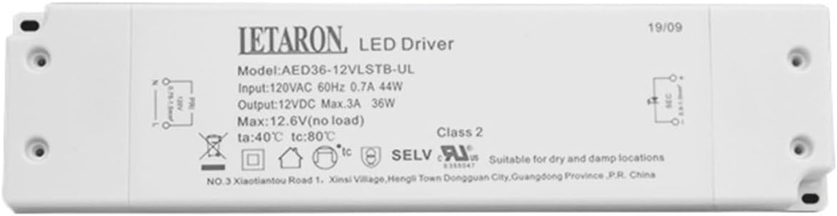 36W12V Ultra-Thin Constant Voltage Driver AED36-12VLSTB-UL Bathroom Mirror LED Light Touch Switch
