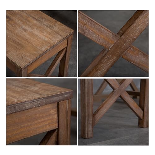 Banco de madera maciza campestre para comedor pasillo y dormitorio 5