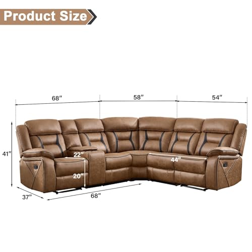 EBELLO Faux Leather Reclining Sectional