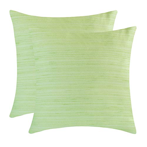 Image of The White Petals Light Green Throw Pillow Covers for Sofa, Couch & Bed (20x20 inch, Pack of 2)