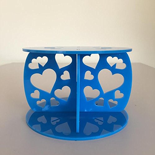 Cœur Rond Marriage/Gâteau de Fête Séparateur - Bleu Vif, Base 15 cm, Top 13 cm Cover
