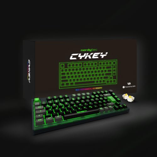 nerdytec CYKEY - Mechanische Gaming Tastatur mit RGB-Beleuchtung, kabelgebundenes TKL-Keyboard mit Hot-Swappable Switches und Multi-Control Knob, 75% Design, für PC/Laptop Windows/Mac, mit QMK/VIA – Bild 6