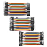 RGBZONE 120pcs 10CM Multicolored Dupont Wire 40pin Male to Female, Male to Male, Female to Female Solderless Breadboard Jumper Wires Ribbon Cables Kit for Arduino and Raspberry Pi (3x10cm)