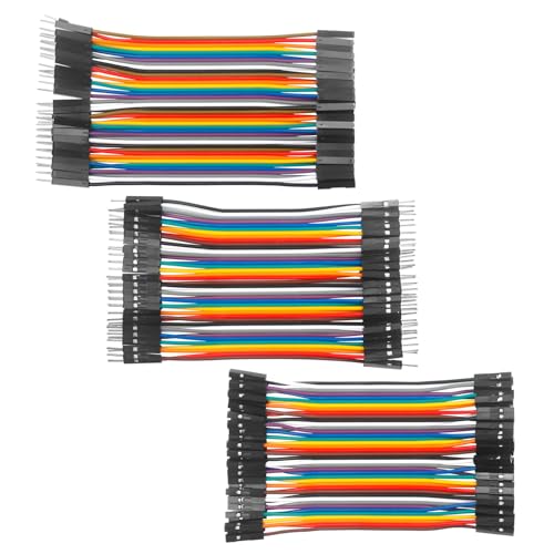 VIPMOON Lot de 120 câbles Dupont pour Breadboard Jumper Wire Cable, M-M/F-F/M-F 40 broches pour Arduino et Raspberry Pi Breadboard (10 cm)