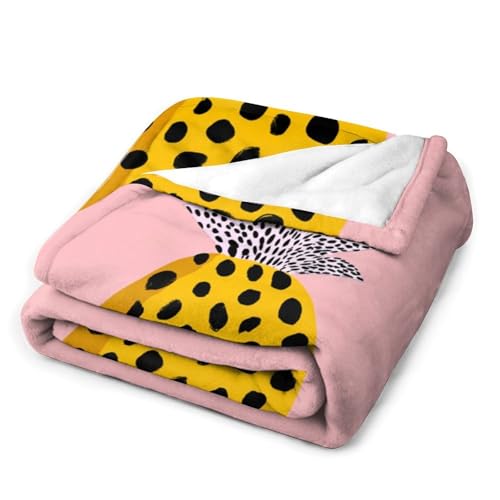 Couverture anti-boulochage motif ananas léopard douce pour lit