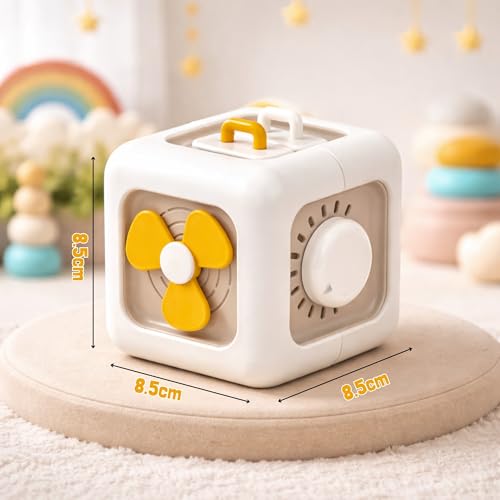 Image of 6-in-1 Sensory Activity Cube for Babies and Toddlers | Interactive Switch Board Toy with Light Play | Learning and Activity Toy for 6+ Months Kids | Busy Cube Activity Toy | Multicolor