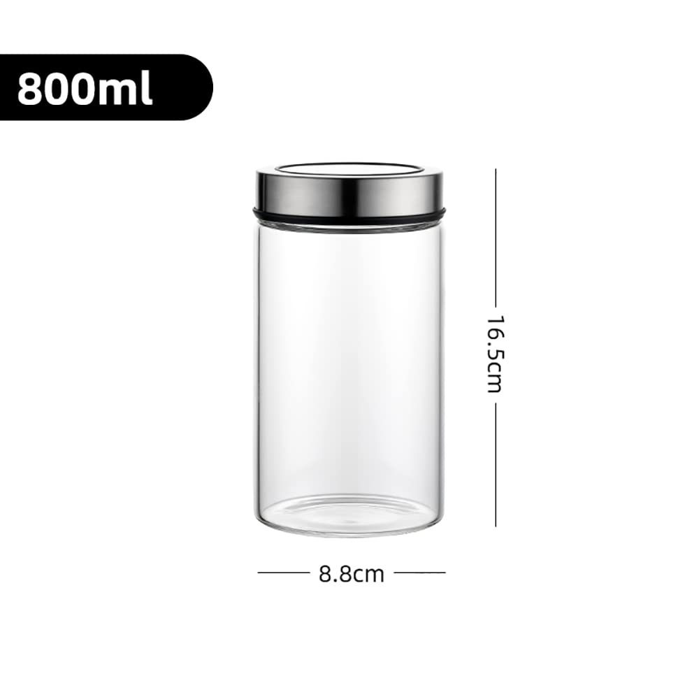 Vorratsdose, Glasdosen, Vorratsdosen for Lebensmittel, luftdichte Glasdose, Konservengläser aus Glas mit versiegelten Deckeln for Honig, Marmelade, Gelee, Fruchtsirupe, Konserven, Gewürze, Hafer, (2 S
