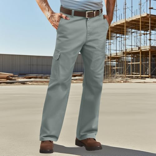 Men Relaxed Fit Stretch Cargo Pants Casual Cotton Lightweight Elastic Waist Work Pants with Pockets for Outdoor4