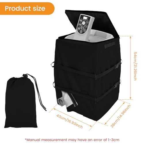 LCZNXJJY Hot Tub Spa Heater Pump Cover Waterproof Hot Tub Pump Cover Insulated Pump Cover w Zipper Opening Fits Inflatable Hot Tub Pump w 3 Connecting Tubs, All Weather Protection, Cover Only (Black)