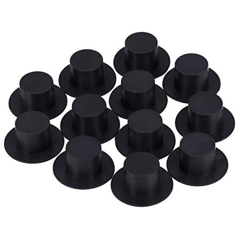 Toddmomy 50 Stück Mini Zylinder Kunststoff Magier Hüte Dekorative Weihnachtspuppe Spielzeug Hut Weihnachtskuchen Handwerk Dekoration Kleinen Clown Hut Cover