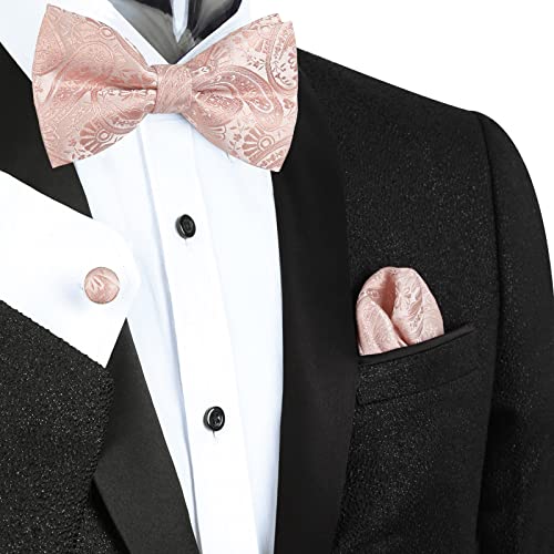 Alizeal Mens 5pcs Paisley Suit Vest Classic Jacquard Button-Down Waistcoat Set3