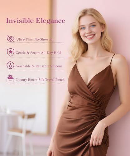 Xene Nippelpads Wiederverwendbar - Nippel Cover für Damen, Unsichtbare Silikon Nipple Pads, Ultradünne & Komfortabel Nipple Cover Brustwarzenabdeckung mit Luxus-Verpackung