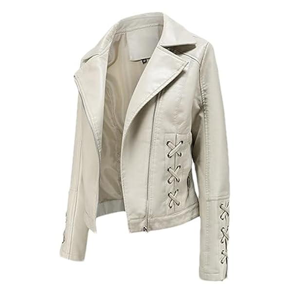 Adhdyuud Vrouwen Casual Faux Lederen Jas Biker Jas Turndown Kraag PU Motorfiets Jassen Zwart Bovenkleding