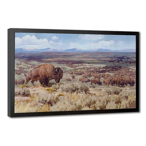 Bison Wyoming impression sur toile pour créer un salon style chalet