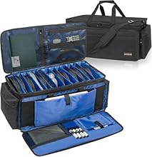 [Detachable Dividers and Bottom]-- This DJ equipment gig bag has 13 removable padded dividers that can be resized as needed to organize and protect all your cords and equipment.Removable hard padded bottom offers well support. Anti-slip bottom reduce...