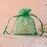 160 Stück Organzasäckchen 13x18 cm – Geschenkbeutel mit Kordelzug, kleine Organzabeutel zum Befüllen, Lavendelsäckchen, Bonbonsbeutel, Geschenktüten für Hochzeit, Party & Weihnachten (Dunkelgrün)
