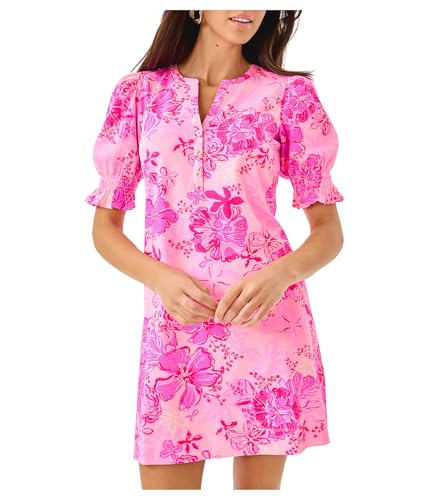 Lilly Pulitzer Womens Delsie Dress Parigi Pink Supporting Squad X-Large