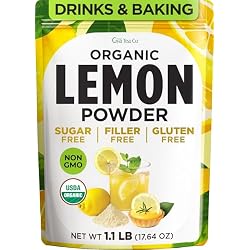 Organic Lemon Juice Powder 1.1 Lb (58 Servings) for Smoothies & Baking | 100% Freeze Dried, Fresh Zesty Flavor, Rich in Vitamin C, No Sugar Added, Non-GMO, Gluten-Free, Vegan - for Drinks & Cooking