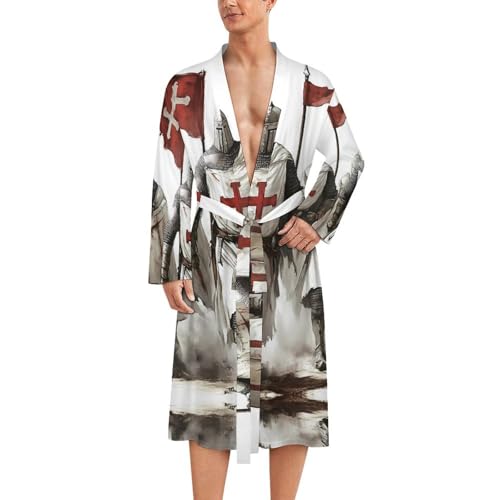 Albornoz ligero para hombre de los caballeros templarios ideal para mañanas de descanso en casa