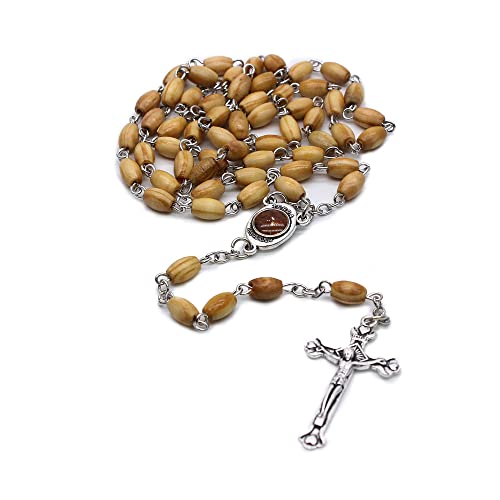 Lot de 2 chapelet catholique en bois - Fait main - Holy Land Religious Jewelry Cover