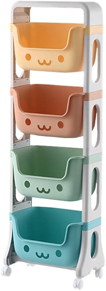 Amazon.co.jp: おもちゃ収納ワゴン キャスター付き 棚 おもちゃ箱 