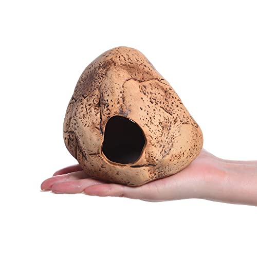 ALEGI Aquarium Decoration Hideaway Rock Cave for Betta Shrimp Cichlid Hiding Breeding Spawning (Smooth Boulder)