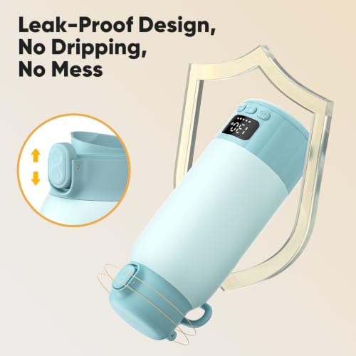 Image of Portable Bottle Warmer for Travel, Fast Heating Milk Warmer On The Go, 17 OZ Water Warmer for Milk, Formula, Water, Temp Control 98F -131F, Baby Essentials for Outdoor Airplane Car Journey