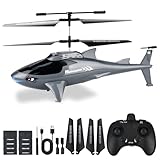 SNMUMU Remote Control Shark Helicopter Toy for Kids & Adults - 2.4G RC 26 Min Flying Shark with Altitude Hold, One-Key Takeoff/Landing, LED Lights, Cool Birthday RC Helicopter for Boys Girls 6+