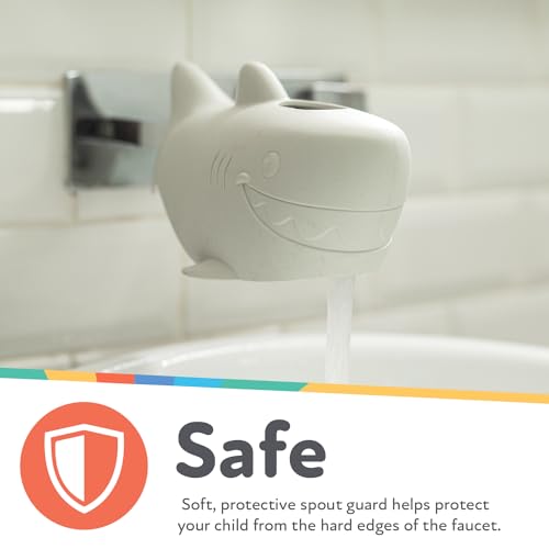 Image of Nuby Bathtub Safety Spout Guard - Compatible with Most Standard Faucets - Bath Toys - Shark