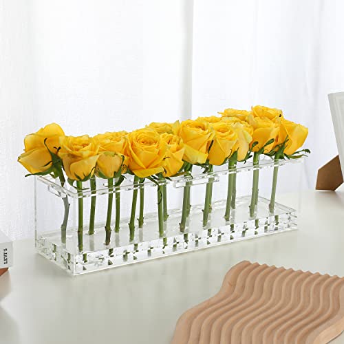 Esonmark Vase Rectangular Acrylic Flower Vase Clear For Home Decor Centerpiece For Dining Table Wedding Vase Home Decoration (Fv421201) #TOP4
