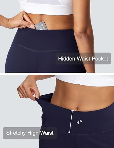 Image of ISEEGZ 15 inch /18 inch /21 inch Capri Pants for Women High Waist Wide Leg Yoga Capris with Pockets Stretchy Loose Fit Casual Workout