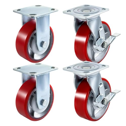 Roues industrielles polyuréthane fonte 6 pouces charge lourde 4000 lb