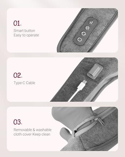 Image of Cordless Neck Massager with Heat - FSA Eligible HSA Neck Shoulder Massager for Pain Relief Deep Tissue,6D Deep Kneading Shiatsu Back Massage, Gifts for Fathers Men Women