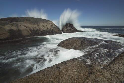Large waves splash over the shoreline along the South African coastline near Hondeklip Bay South Africa Poster Print (19 x 12)