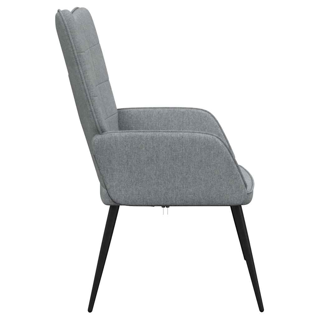 Sillón relax de tela gris claro, sillón de tapicería moderna con marco de acero, cómodo sillón de lectura para sala de estar, dormitorio, oficina, cómodo sillón reclinable para adultos