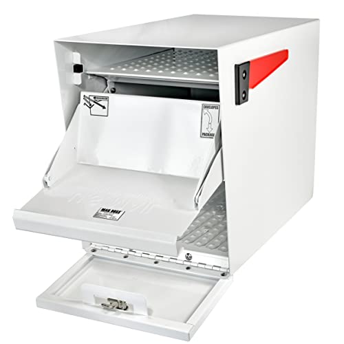 Image of Mail Boss 7209 Package Master Curbside Locking Security Mailbox, Alpine White