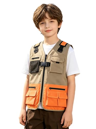 Gilet de pêche garçon multipoche pour ranger les accessoires de jeu