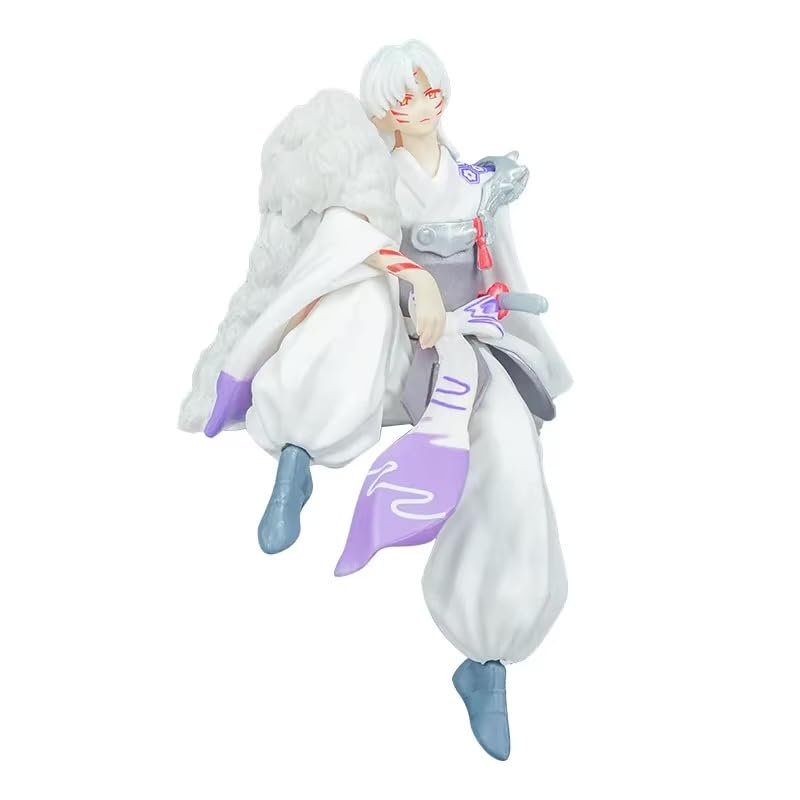 Anime Inuysha Figures - Inuyasha Kagome Higurashi Sesshomaru Kikyo Miroku Collectible Statues for InuYasha Anime Manga Series Fans (Sesshoumaru 14cm)