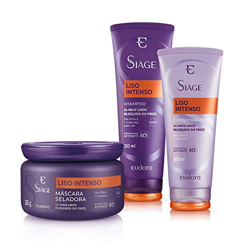 Eudora Kit Siàge Liso Intenso Shampoo + Condicionador + Máscara Capilar (Nova Versão)