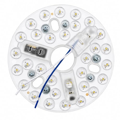 15W Kit de recambio Luz LED Ventilador de Techo, Placa LED Circular de Recambio 5,3 pulgadas, 3 Tonos 3000K/4200K/6500K con Memoria para Sustitución de Lámparas y Repuestos de Ventiladores (85–265V)
