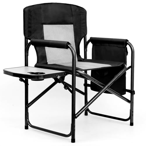 Camping Chairs, Folding Chairs for Outside, Directors Chairs Foldable Adults Heavy Duty,Support to 450LBS