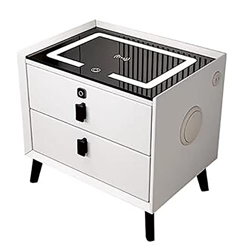 Table de nuit LED design avec chargeur induction pour créer une ambiance moderne de chambre