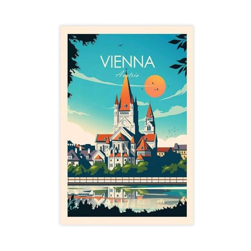 Vienne toile murale 60 x 90 cm pour créer une ambiance voyage dans un salon contemporain