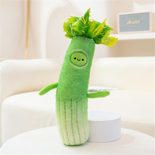 AQCQDQ Obst Gemüse Plüschtiere, Gemüse Plüschkissen Spielzeug, Plüschtier Stofftier Obst Kuscheltier, Geschenk für Kinder Mädchen Jungen (Sellerie)