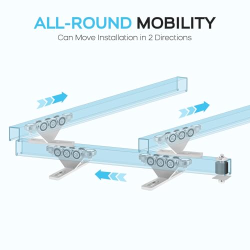 6+2 Wheel Hoist Trolley with Roller Wheels Limit, Unistrut Trolley Kit for Electric Hoist, Anti-Lock & Anti-Fall, Use with All 1-5/8" Wide or Taller Strut Channel, for Garage/Workshop Silent Systems