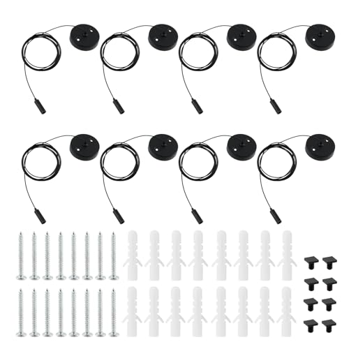 Antrader Adjustable Light Suspend Cable Kit,Lighting Light Suspension Cables Kit Steel Hanging Chains,1m/3.3ft,8Sets