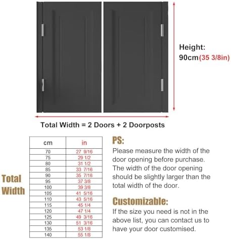 Wooden Double Saloon Cafe Swinging Doors - Solid Wood Cowboy Style Interior Door for Kitchen, Shop, Pub, Restaurant Entrance - Rustic Bar Decor