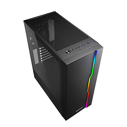 Gabinete para PC Sharkoon RGB Slider Mid-Tower con ventilador de 12 cm y tira LED RGB, negro miniatura 3