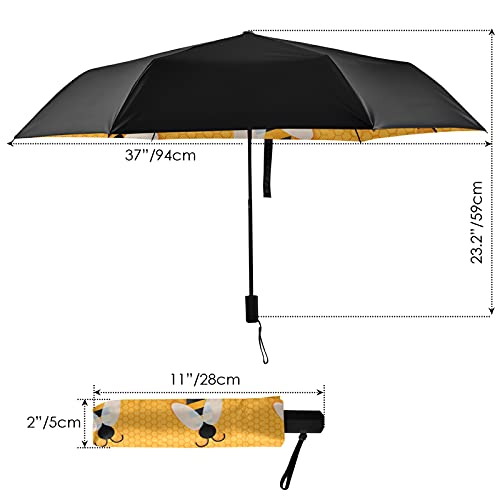 Parapluie pliable motif abeille résistant avec toile imperméable UV - 6