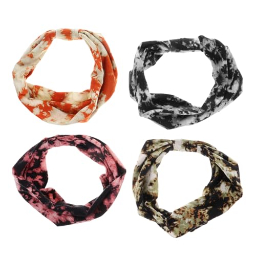 TOGEVAL 4 Piezas Diadema para Correr y Yoga Diademas Bandas De Sudor para La Cabeza Muñequera De Fútbol Pulseras Deportivas Banda para El Pelo Diadema De Algodón Ropa Deportiva Tela